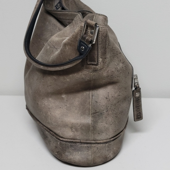 Longchamp Brown Distressed Antelope Leather Purse Made In France. - Picture 5 of 16